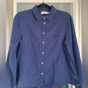 Vineyard Vines Navy Casual Cotton Button-down Shirt Sz S